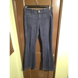 Banana Republic Womens Flare Jeans Blue Indigo Button Flap Back Pockets Size 29